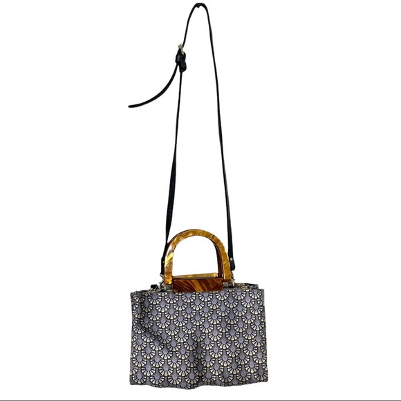 Handbags - Fabric Crossbody with Hard Handles